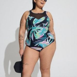 Torrid wireless palm one piece swim suit 5x